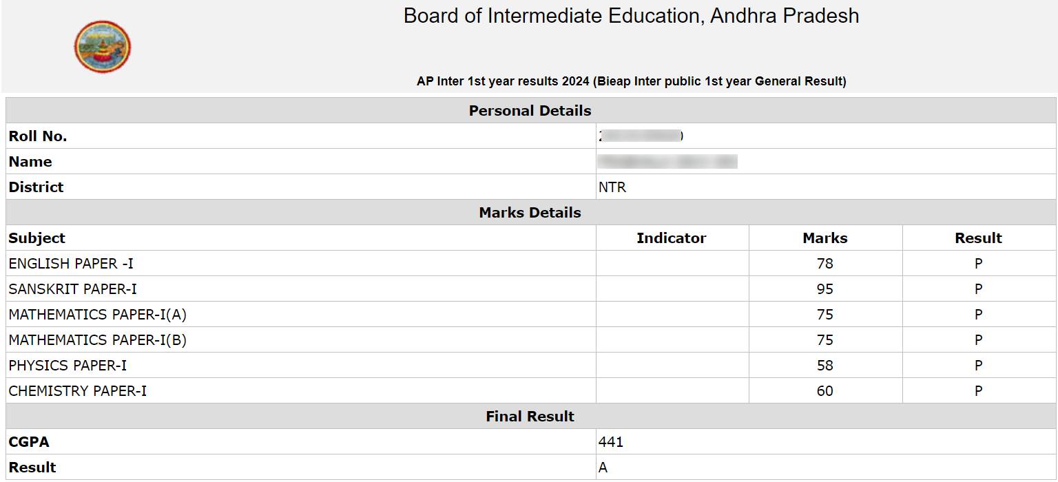 AP Inter 1st Year Supply Results 2024 declared at resultsbie.ap🐲